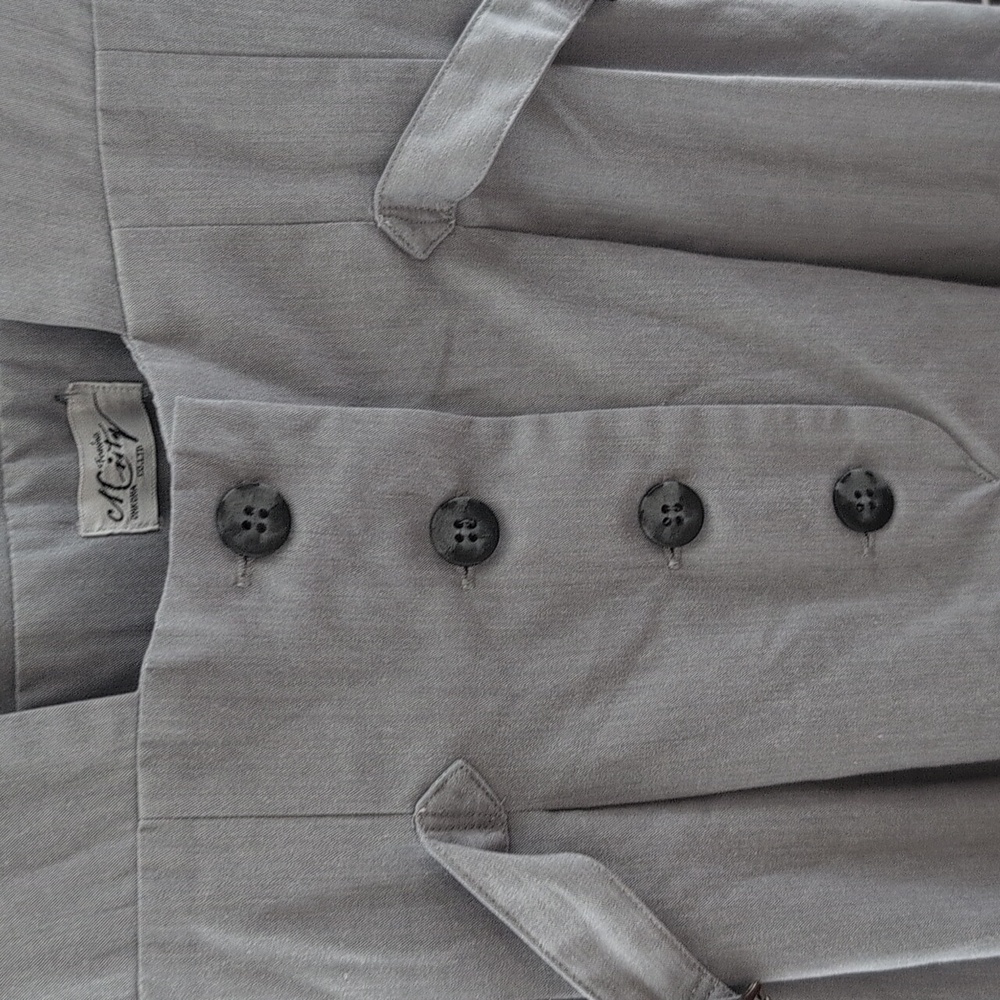 Misty Lane - Vintage 1970s Stylish Gray Buttoned Jumpsuit - Picture 3 of 14